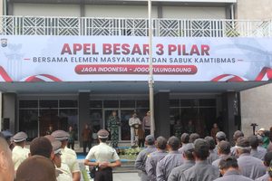 Hadiri Apel Besar 3 Pilar, Dandim Tulungagung Tegaskan Pentingnya Sinergi Jaga Kondusivitas Wilayah